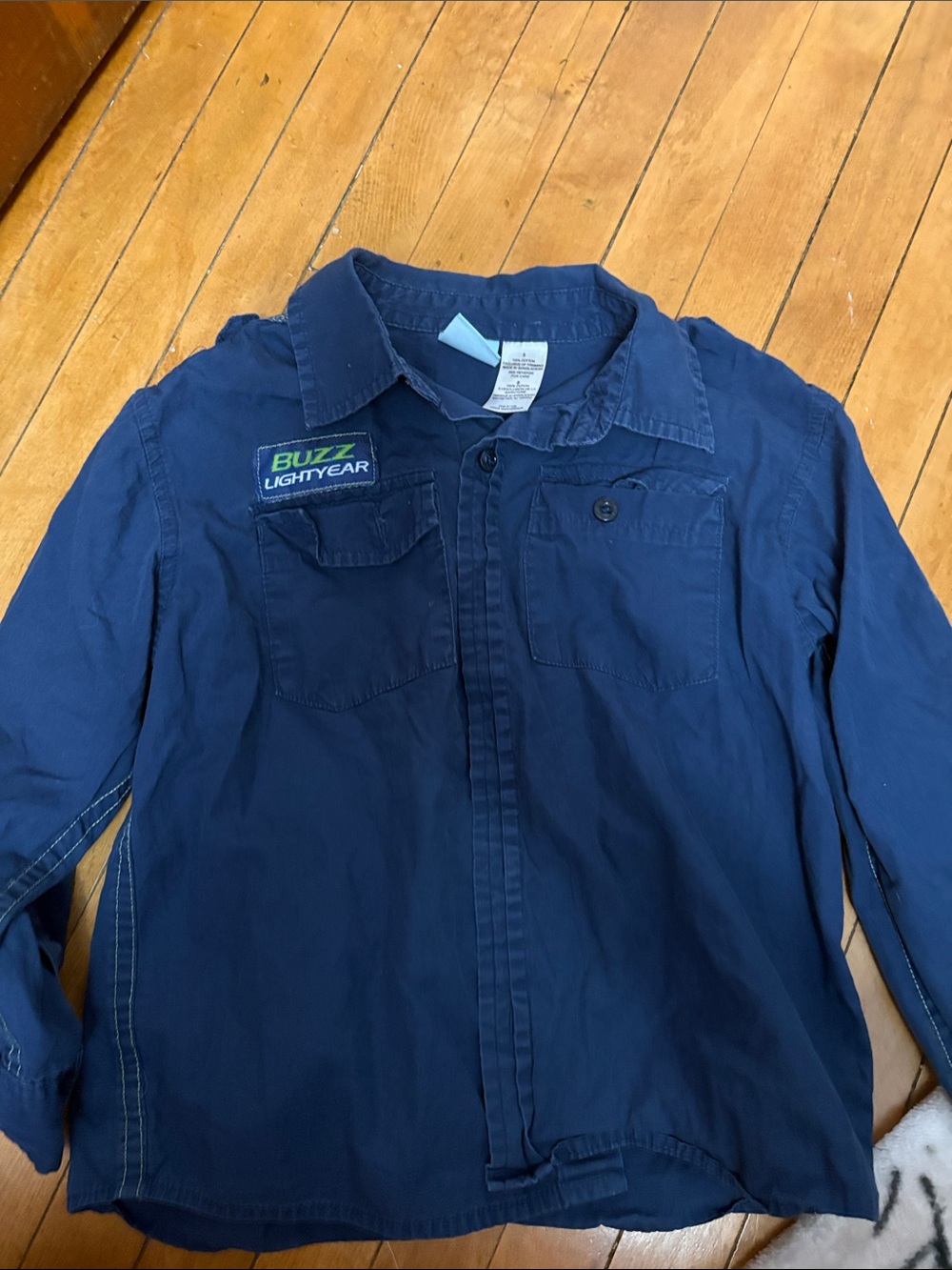 Disney Pixar Toy Story Buzz Lightyear Blue Utility Button-Down Shirt Size 5